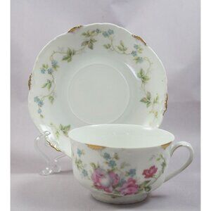 Rosenthal R C Versailles Bavaria Porcelain Cup and Saucer Set Floral Roses